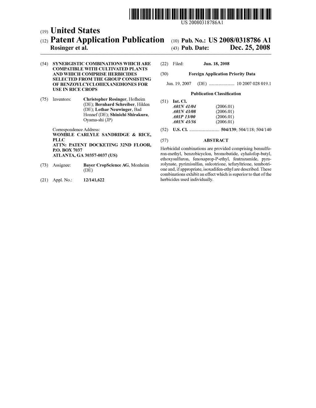 SYNERGISTIC COMBINATIONS WHICH ARE COMPATIBLE WITH CULTIVATED PLANTS AND WHICH COMPRISE HERBICIDES SELECTED FROM THE GROUP CONSISTING OF BENZOYLCYCLOHEXANEDIONES FOR USE IN RICE CROPS - diagram, schematic, and image 01