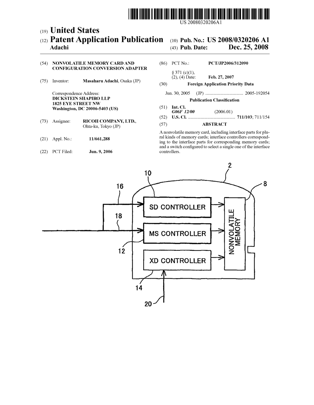 Nonvolatile Memory Card and Configuration Conversion Adapter - diagram, schematic, and image 01