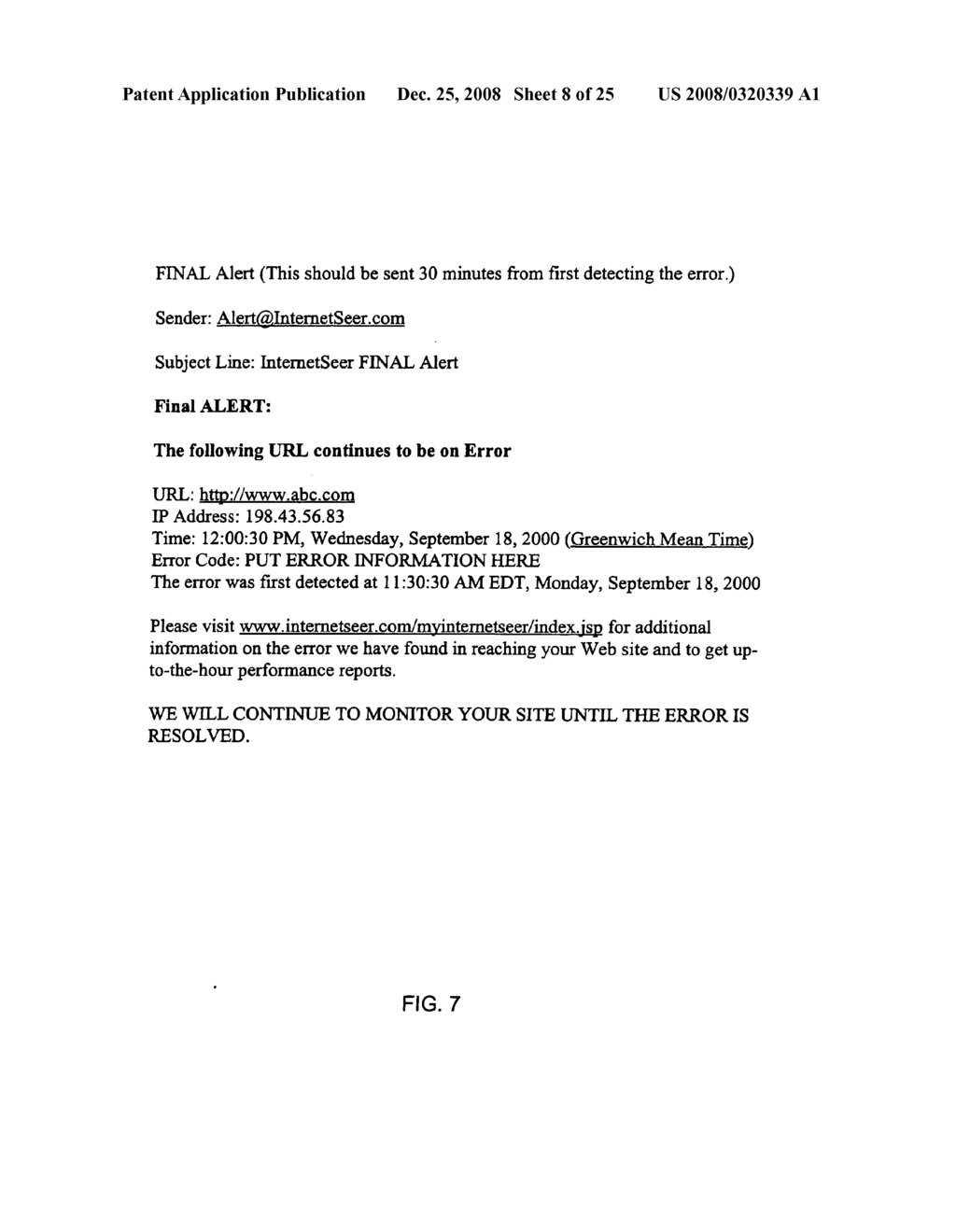 Method of remotely monitoring an internet web site - diagram, schematic, and image 09