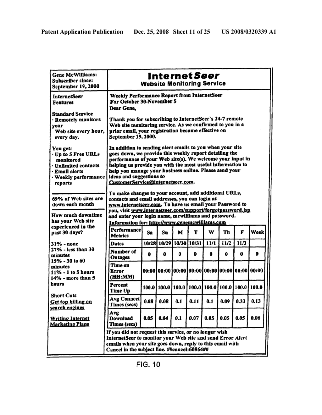 Method of remotely monitoring an internet web site - diagram, schematic, and image 12