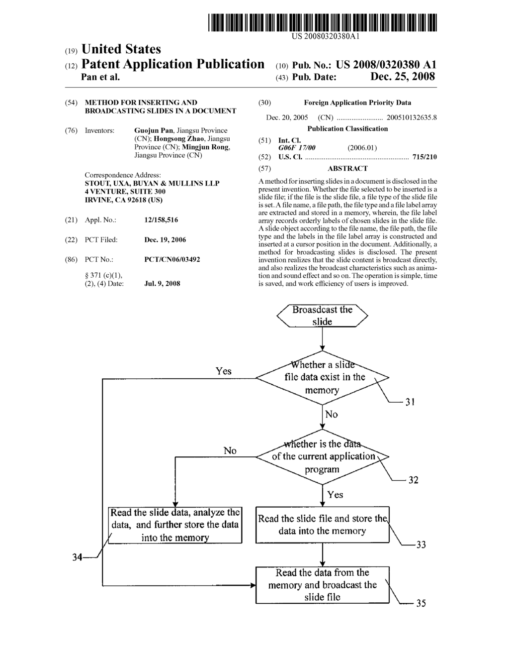 Method for Inserting and Broadcasting Slides in a Document - diagram, schematic, and image 01