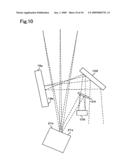 Optical scanning device, imaging display device, and retinal scanning display diagram and image