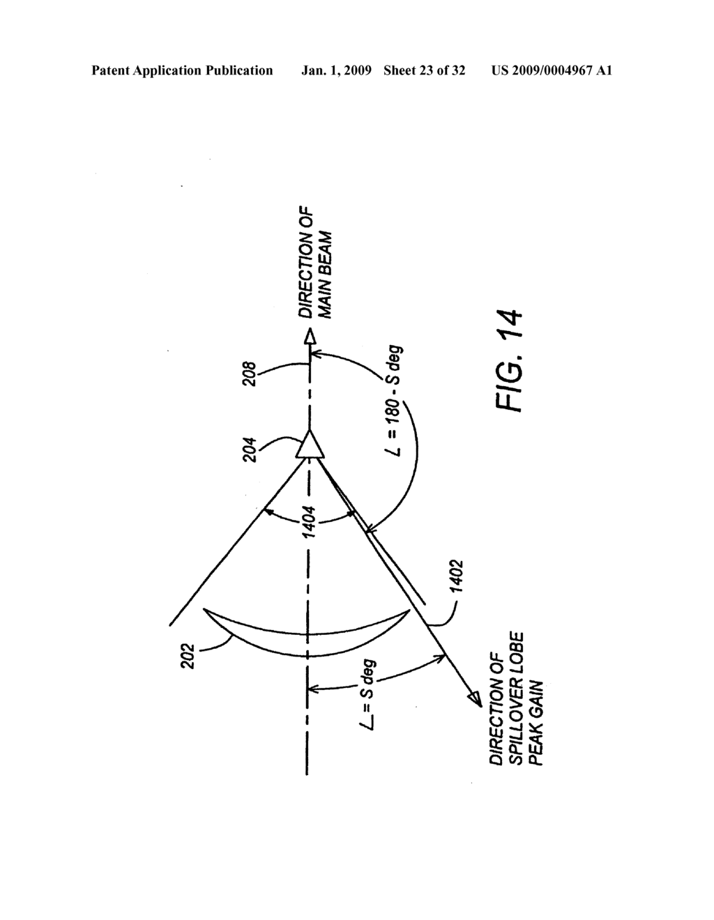 Method and apparatus for mitigating interference from terrestrial broadcasts sharing the same channel with satellite broadcasts using an antenna with posterior sidelobes - diagram, schematic, and image 24