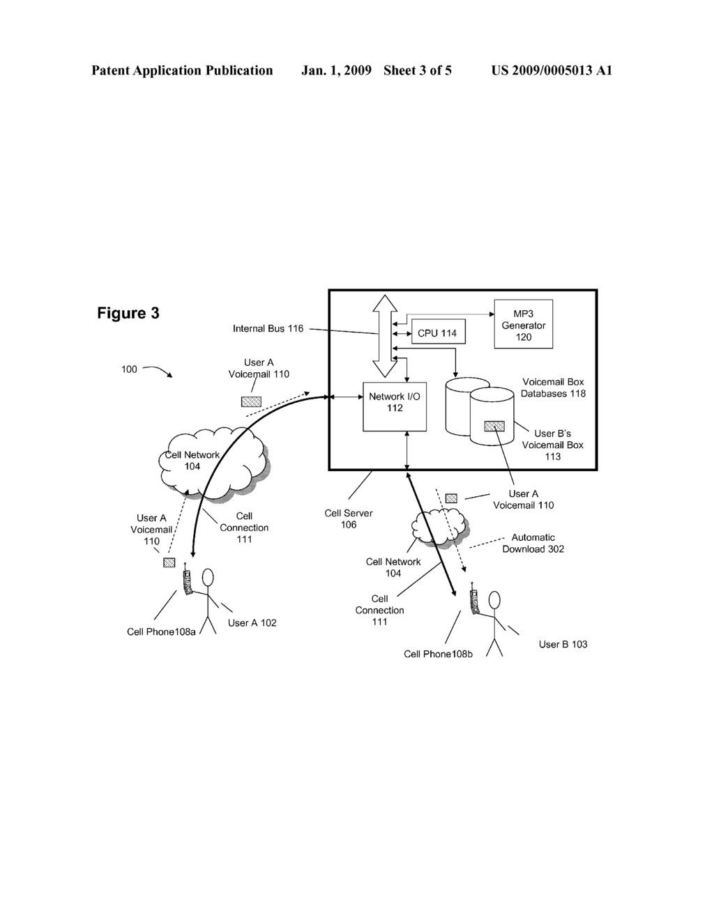 SYSTEM AND METHOD FOR DOWNLOADING CELL PHONE VOICEMAILS TO A USER'S CELL PHONE - diagram, schematic, and image 04