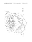 SELF-ENERGIZING SENSING DEVICE FOR DETECTING MOVING FERROUS ELEMENTS AND ASSEMBLIES THEREWITH diagram and image