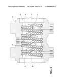 SELF-ENERGIZING SENSING DEVICE FOR DETECTING MOVING FERROUS ELEMENTS AND ASSEMBLIES THEREWITH diagram and image