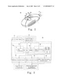 Manipulator with motor speed adjustable actuated circuit used to contrl remote-controlled spotlight diagram and image