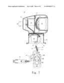 Manipulator with motor speed adjustable actuated circuit used to contrl remote-controlled spotlight diagram and image