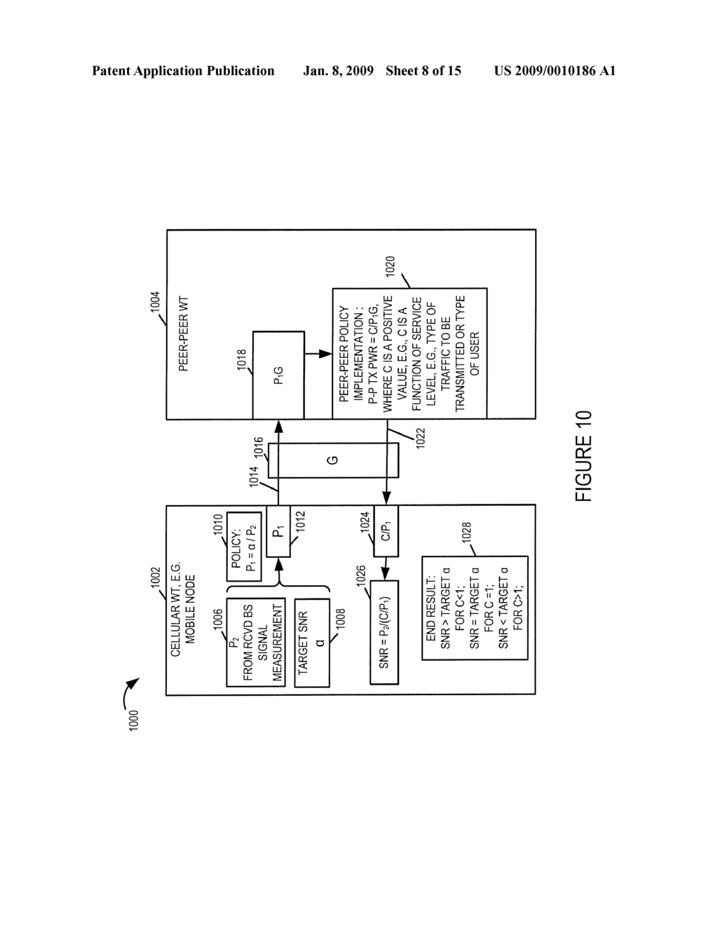METHODS AND APPARATUS RELATED TO INTERFERENCE MANAGEMENT WHEN SHARING DOWNLINK BANDWIDTH BETWEEN WIDE AREA NETWORK USAGE AND PEER TO PEER SIGNALING - diagram, schematic, and image 09