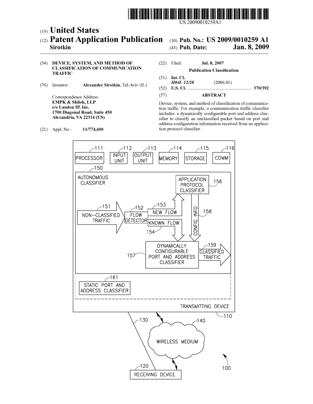 DEVICE, SYSTEM, AND METHOD OF CLASSIFICATION OF COMMUNICATION TRAFFIC - diagram, schematic, and image 01