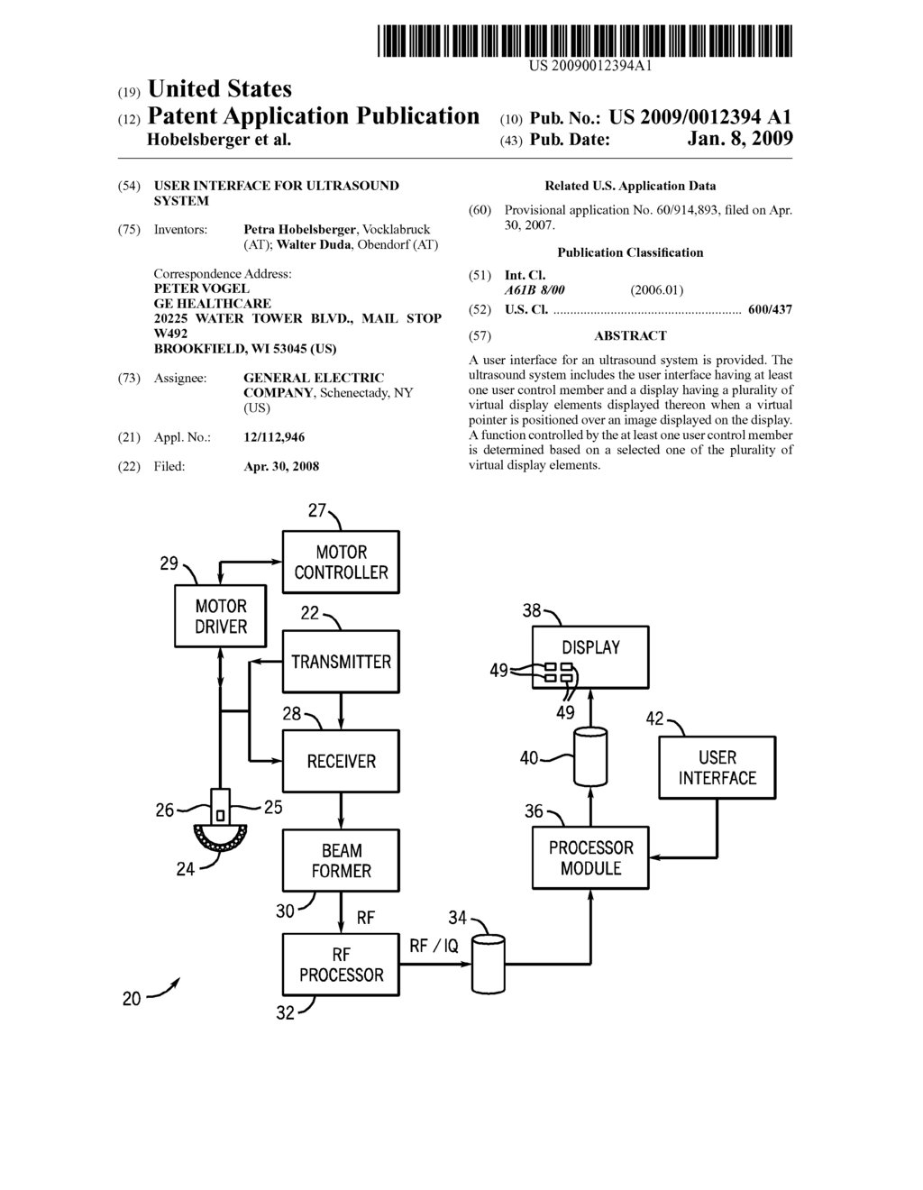 USER INTERFACE FOR ULTRASOUND SYSTEM - diagram, schematic, and image 01