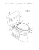 Toilet seat elevator assembly diagram and image