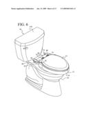 Toilet seat elevator assembly diagram and image
