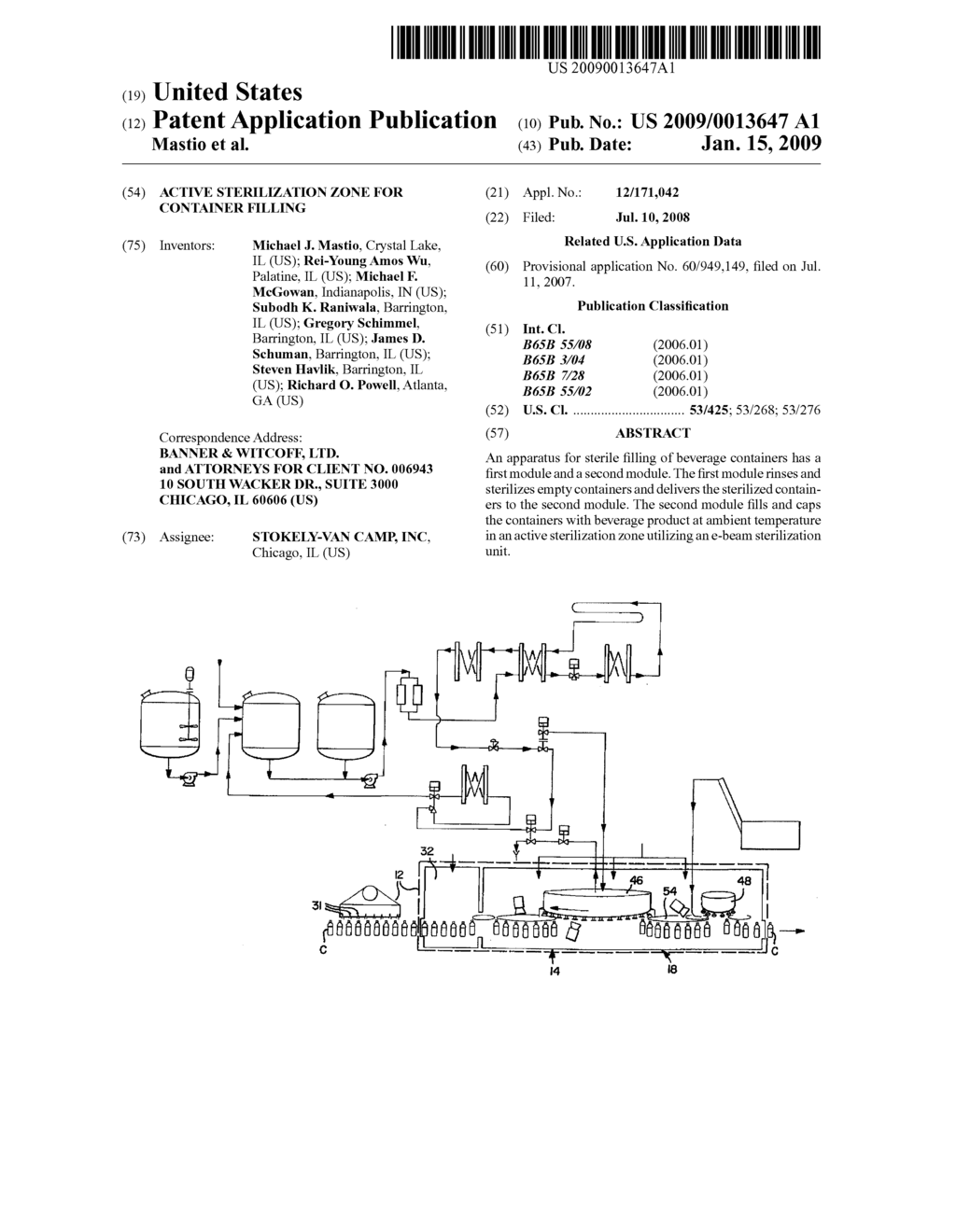 Active Sterilization Zone for Container Filling - diagram, schematic, and image 01