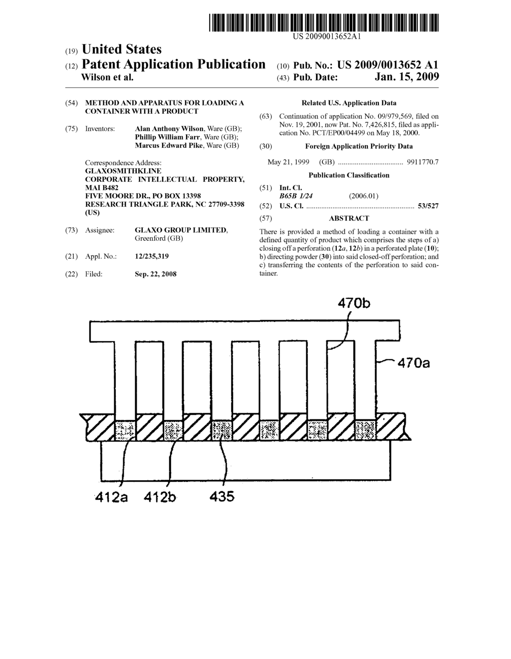 Method and Apparatus for Loading a Container with a Product - diagram, schematic, and image 01