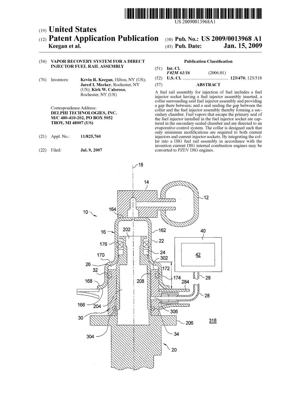 Vapor recovery system for a direct injector fuel rail assembly - diagram, schematic, and image 01