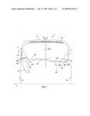 TIRE WITH SEATS OF UNEQUAL DIAMETERS AND REVERSE AXIAL OFFSET IN AN INFLATED STATE diagram and image