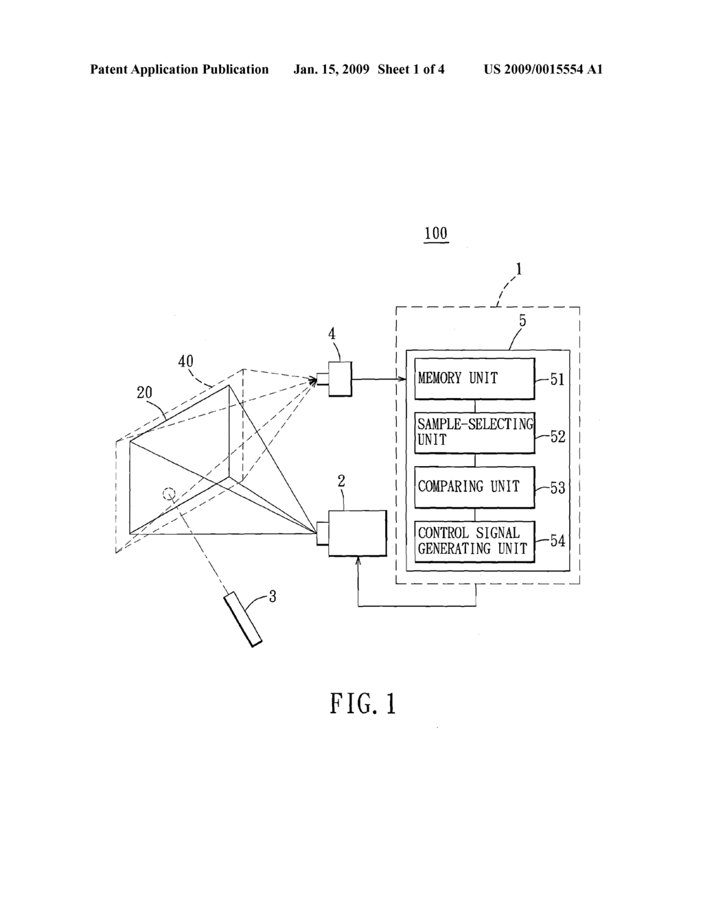 SYSTEM, CONTROL MODULE, AND METHOD FOR REMOTELY CONTROLLING A COMPUTER WITH OPTICAL TRACKING OF AN OPTICAL POINTER - diagram, schematic, and image 02