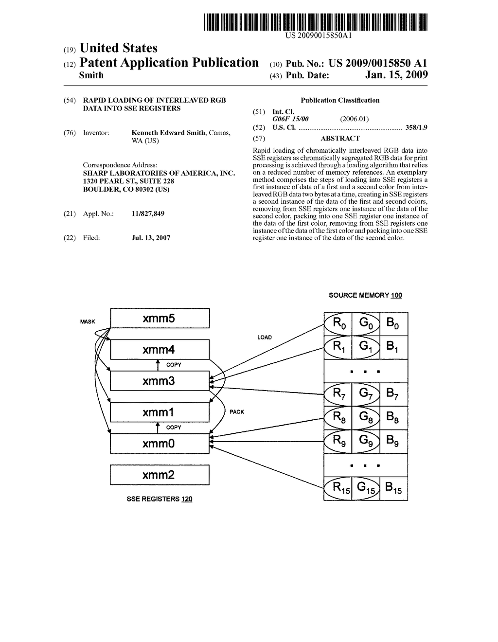 Rapid loading of interleaved RGB data into SSE registers - diagram, schematic, and image 01