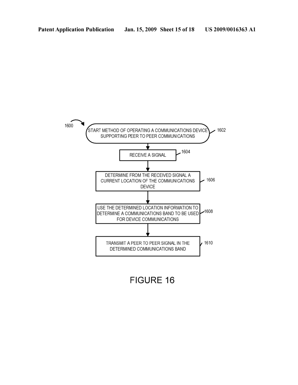 METHODS AND APPARATUS FOR SELECTING AND/OR USING A COMMUNICATIONS BAND FOR PEER TO PEER SIGNALING - diagram, schematic, and image 16