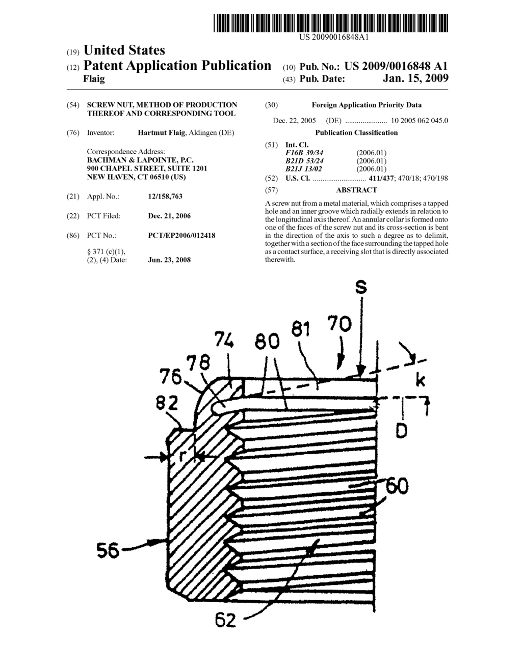 SCREW NUT, METHOD OF PRODUCTION THEREOF AND CORRESPONDING TOOL - diagram, schematic, and image 01