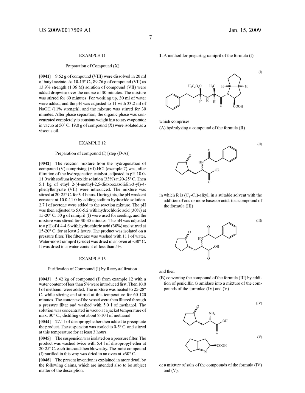 METHOD FOR THE PRODUCTION OF RAMIPRIL - diagram, schematic, and image 08
