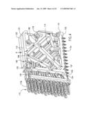 Connector with uniformly arrange ground and signal tail portions diagram and image