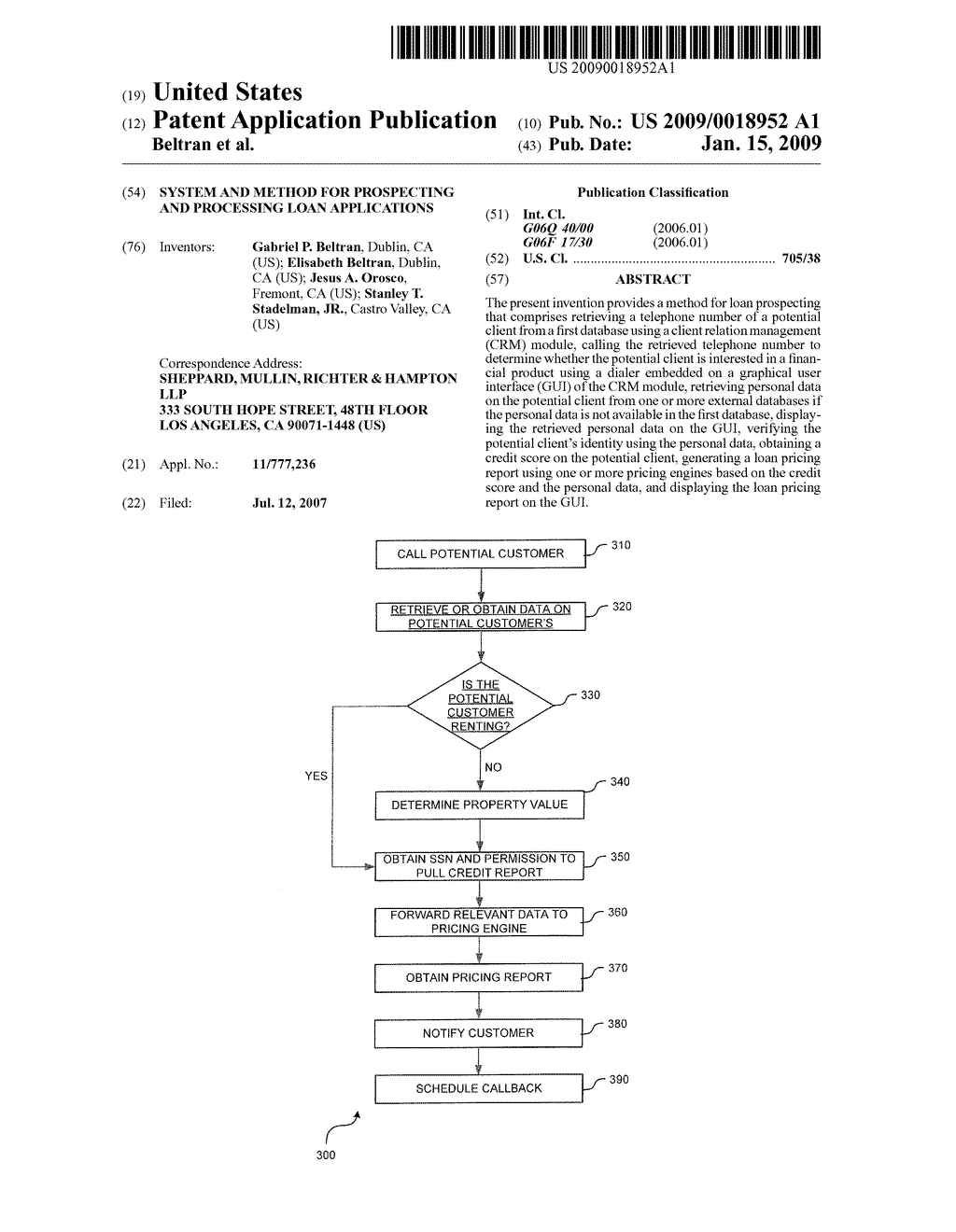 SYSTEM AND METHOD FOR PROSPECTING AND PROCESSING LOAN APPLICATIONS - diagram, schematic, and image 01