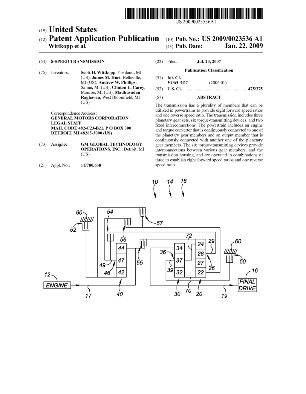 8-Speed Transmission - diagram, schematic, and image 01