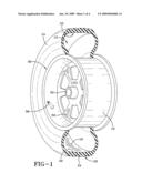 Foaming liquid material and use thereof for reducing noise in mounted tires diagram and image