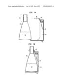 Household liquid dispenser with keyed spout fitment and refill diagram and image