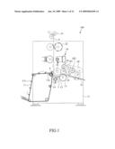 Web separator with reverse rotation mechanism for tissue paper winding machine diagram and image