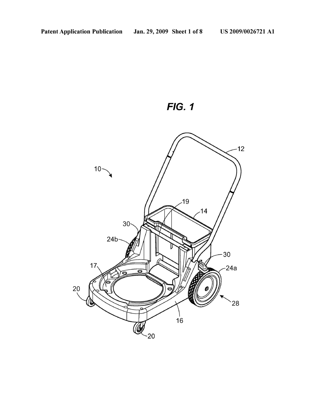 Dolly with wheel lock - diagram, schematic, and image 02