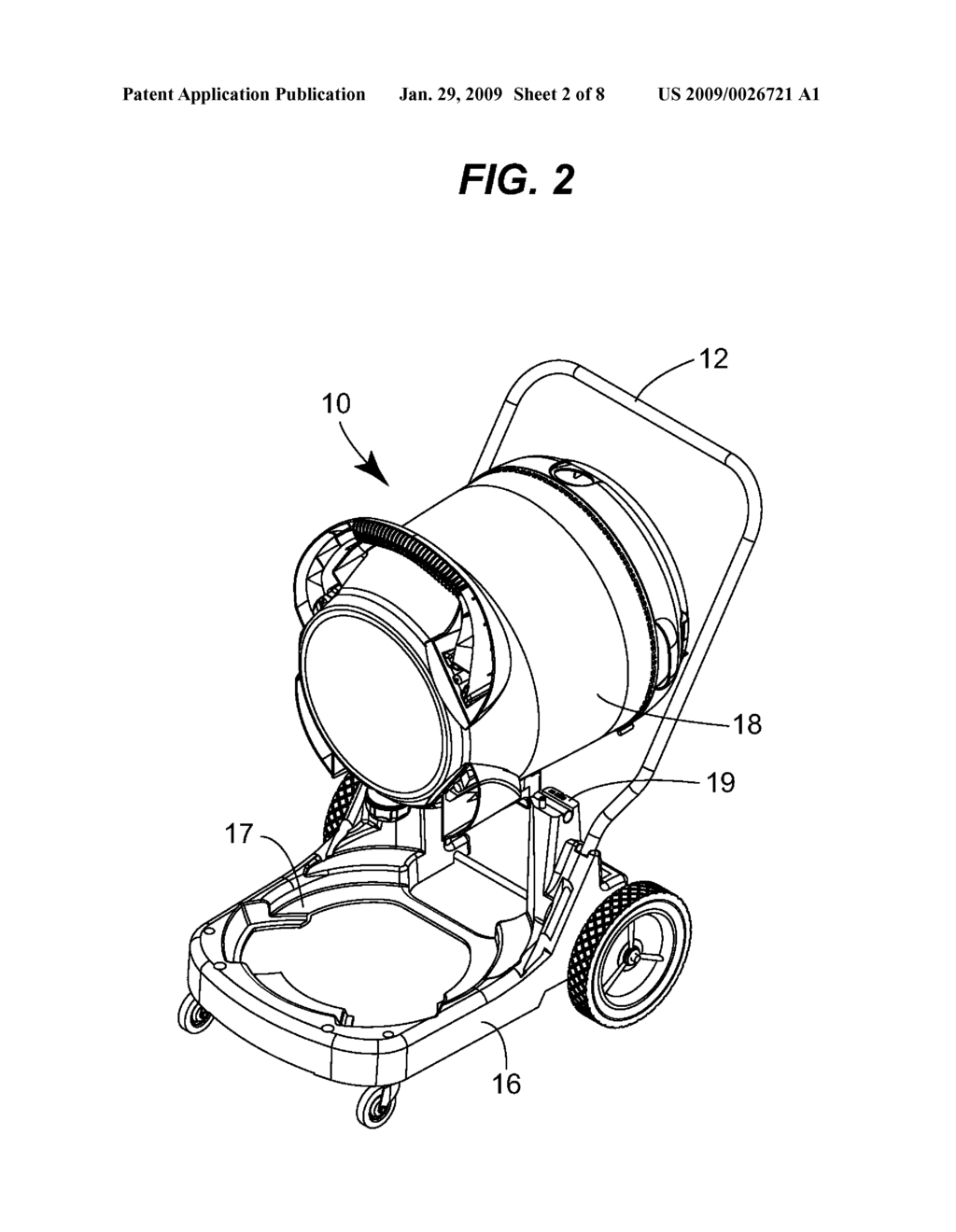 Dolly with wheel lock - diagram, schematic, and image 03