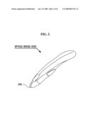 Trajectory-estimation apparatus and method based on pen-type optical mouse diagram and image