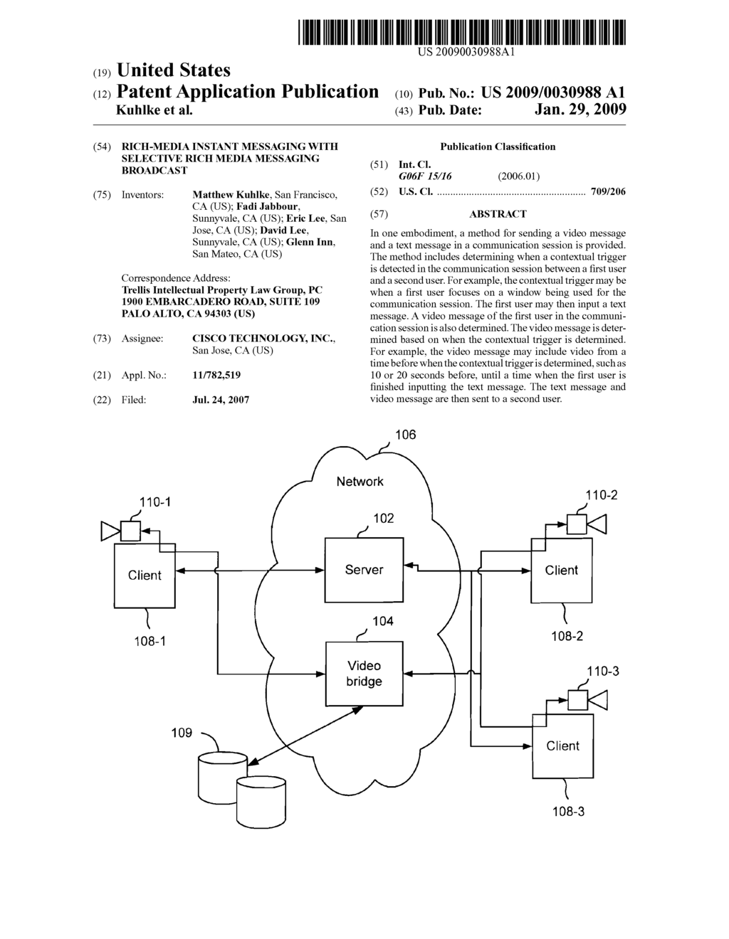 RICH-MEDIA INSTANT MESSAGING WITH SELECTIVE RICH MEDIA MESSAGING BROADCAST - diagram, schematic, and image 01