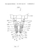 Dual cutting element tool for debulking bone diagram and image