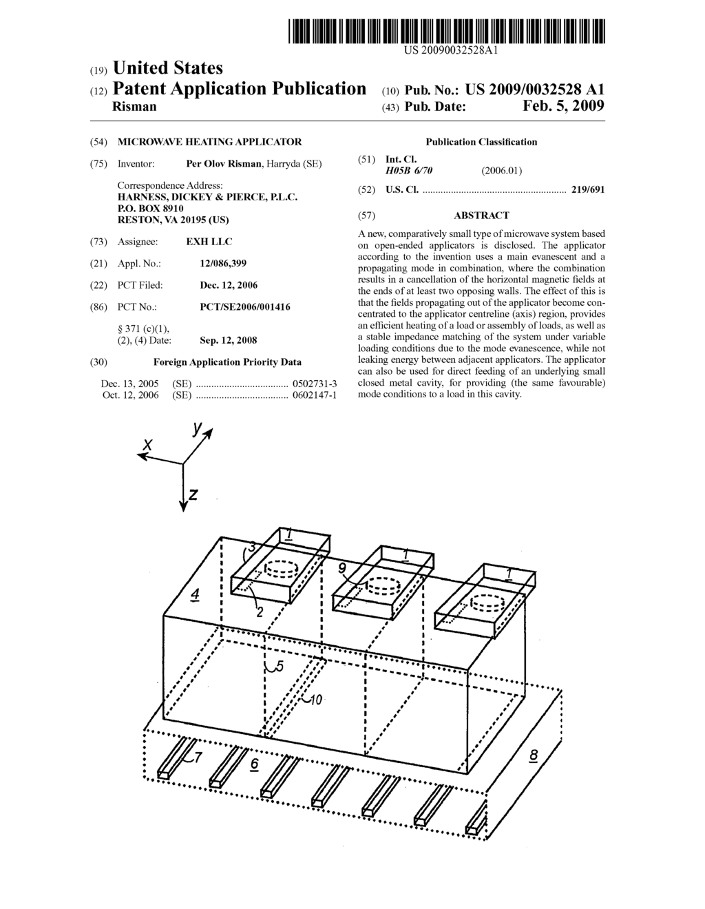 MICROWAVE HEATING APPLICATOR - diagram, schematic, and image 01