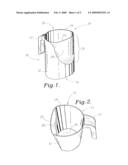 Flexible panel pitcher with curved divider diagram and image