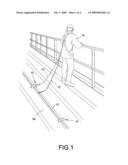 Assembly for attaching a securing line to a roof beam structure diagram and image