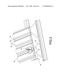 Assembly for attaching a securing line to a roof beam structure diagram and image