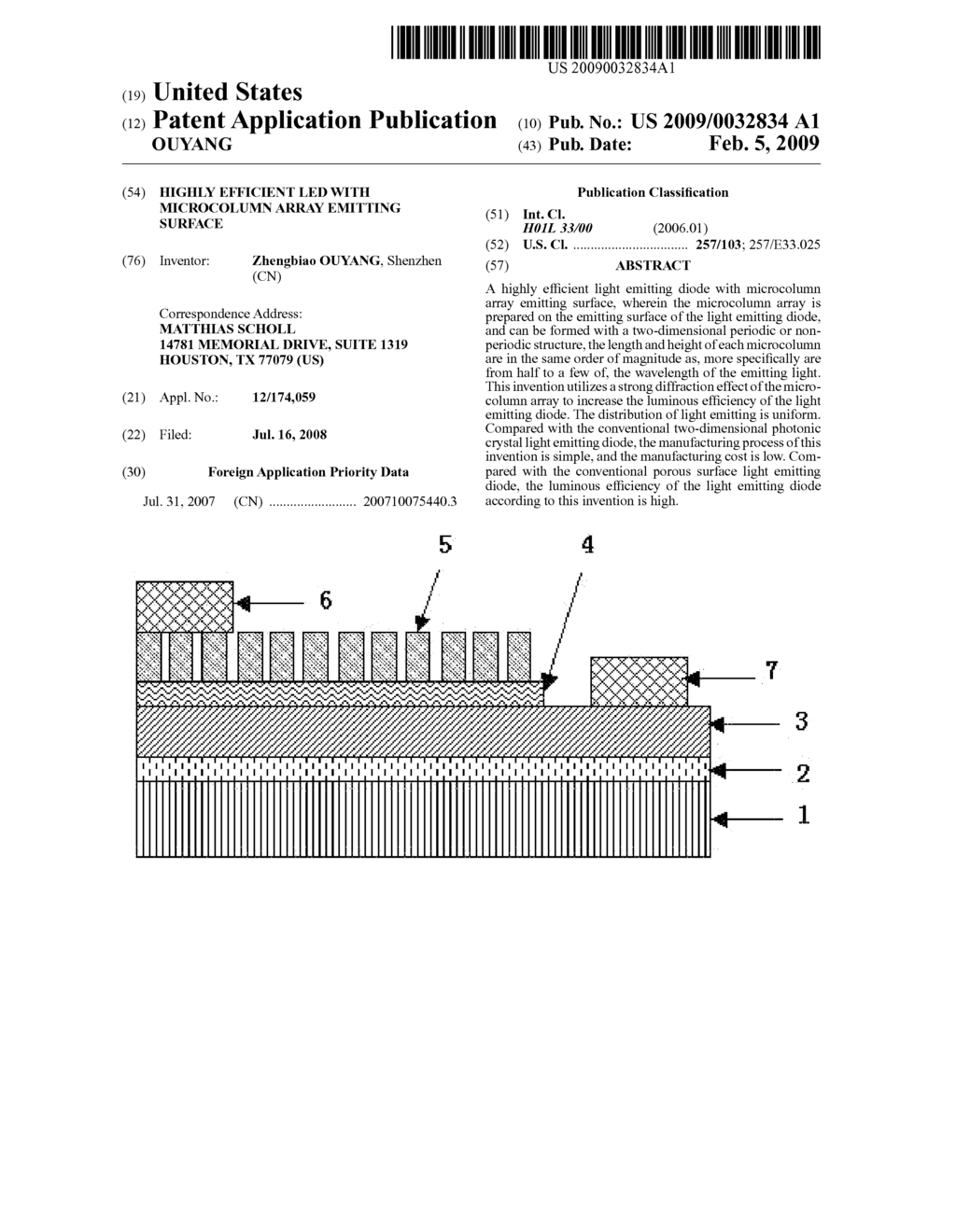 HIGHLY EFFICIENT LED WITH MICROCOLUMN ARRAY EMITTING SURFACE - diagram, schematic, and image 01