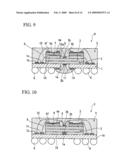 Semiconductor stack package having wiring extension part which has hole for wiring diagram and image