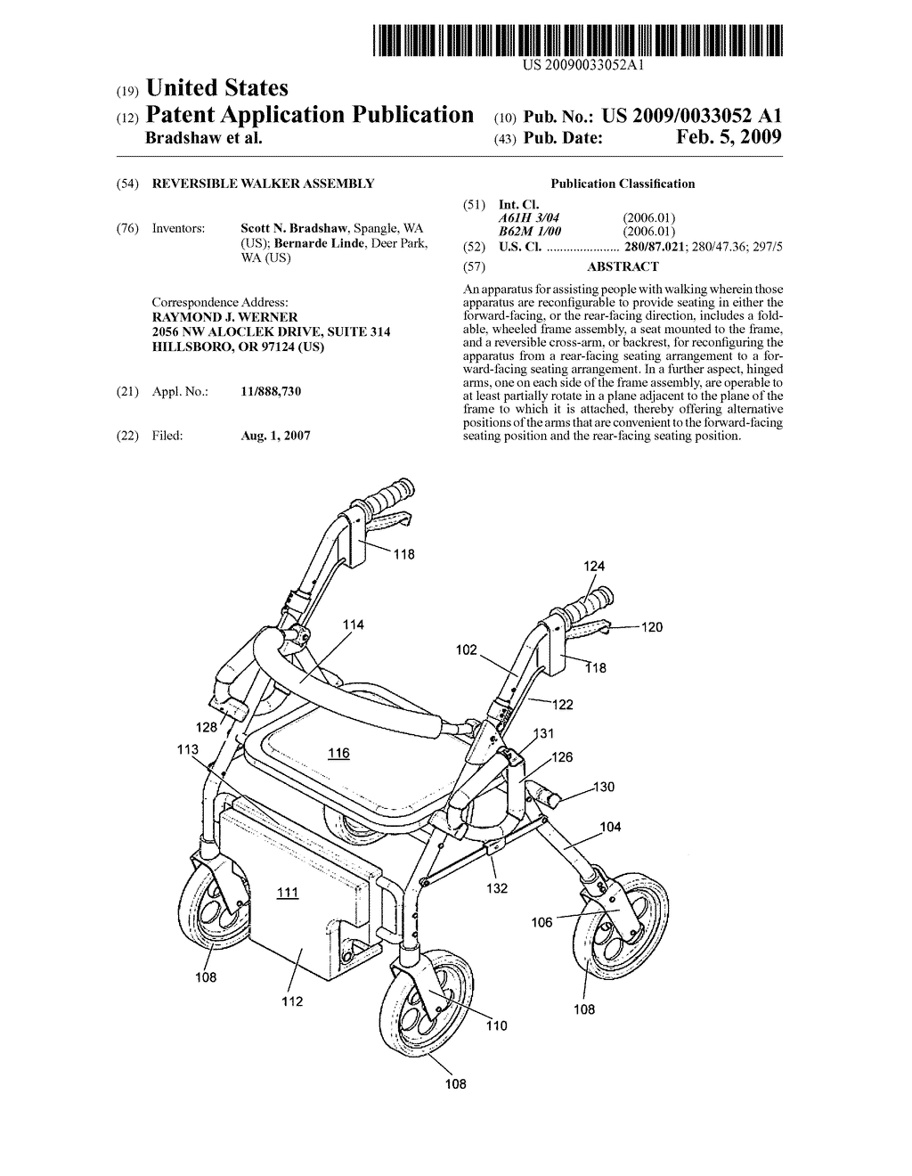 Reversible walker assembly - diagram, schematic, and image 01