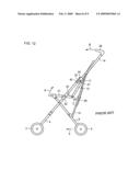 Canopied foldable baby carriage diagram and image