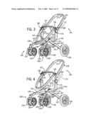 Stroller with Foldable Frame and Adjustable Handle diagram and image