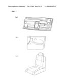 Vehicle upholstery member having air bag door, and method and device for producing the same diagram and image