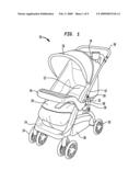 Accessory tray and entertainment system for stroller diagram and image