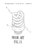 Energy saving lamp having isolated blub and base structure diagram and image