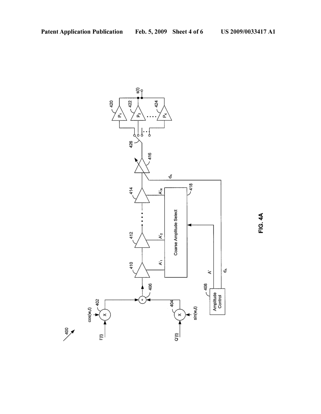 METHOD AND SYSTEM FOR POLAR MODULATION WITH DISCONTINUOUS PHASE FOR RF TRANSMITTERS WITH POWER CONTROL - diagram, schematic, and image 05